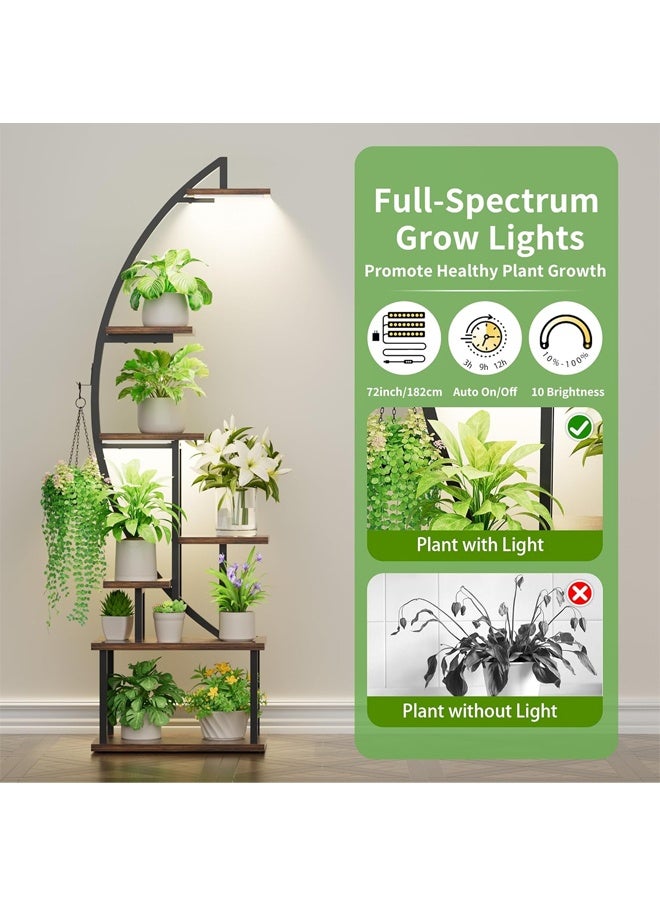 إن كي أكس حامل زهور مع أرفف لغرفة المعيشة وشرفة من الأرض إلى الأرض ورف من الحديد المطاوع مع حامل متعدد الطبقات لأصيص الزهور للزراعة - Image 3