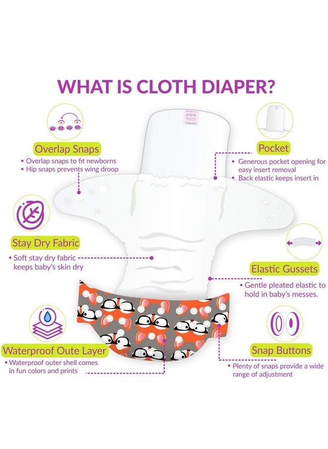 BEMBIKA - Cloth Polyester Diapers For Babies Washable Reusable Adjustable Sizes No Inserts Included (Grey Fox + Rockstar 02 Years) Combo Pack Of 2 - Image 1