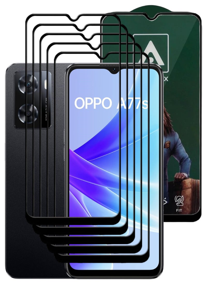 ACLIX 5 Pieces Antistatic ESD Dustproof Premium Quality High Definition Tempered Glass Screen Protector Designed For Oppo A77s - Image 1