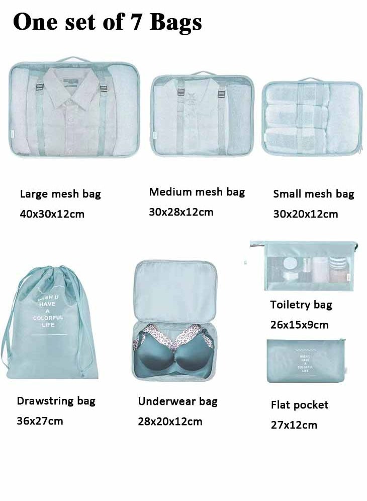 LeadMy Packing Cubes Set 7-Piece Travel Organizer Bags with Lightweight Storage for Clothes Shoes Toiletries – Perfect Luggage Organizer for Suitcase, Carry On Vacation Trips - Image 3