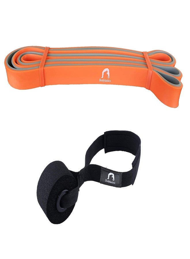 Bodylastics Natural Rubber Dual Layer Resistance Loop Band 41 Inches with Door Anchor for Resistance Training, Body Stretching, Powerlifting, Pullup Assistance, Pilates, Yoga, Fitness Workouts - Image 1