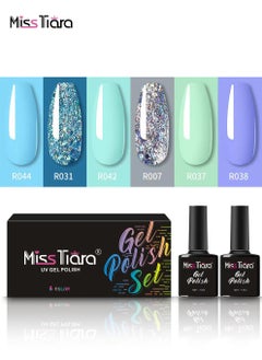 MissTiara Gel Nail Polish, Nail glue,6-Piece UV and LED Gel Nail Polish Set Multicolour Long Lasting Nail Gel Polish DIY nail art at home  - Image 1