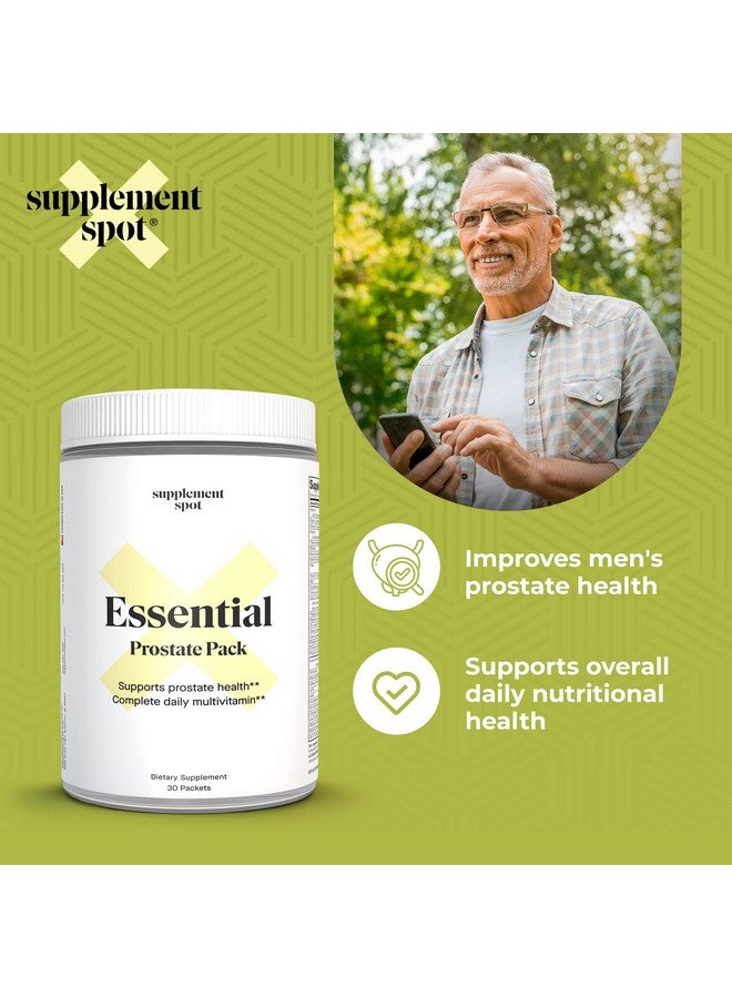 Supplement Spot Essential Prostate Health Pack Prostate Supplements For Men W/Saw Palmetto Vitamins Minerals Daily Multivitamin For Men To Support Prostate Overall Health Dietary Supplement 30 Packets - Image 3