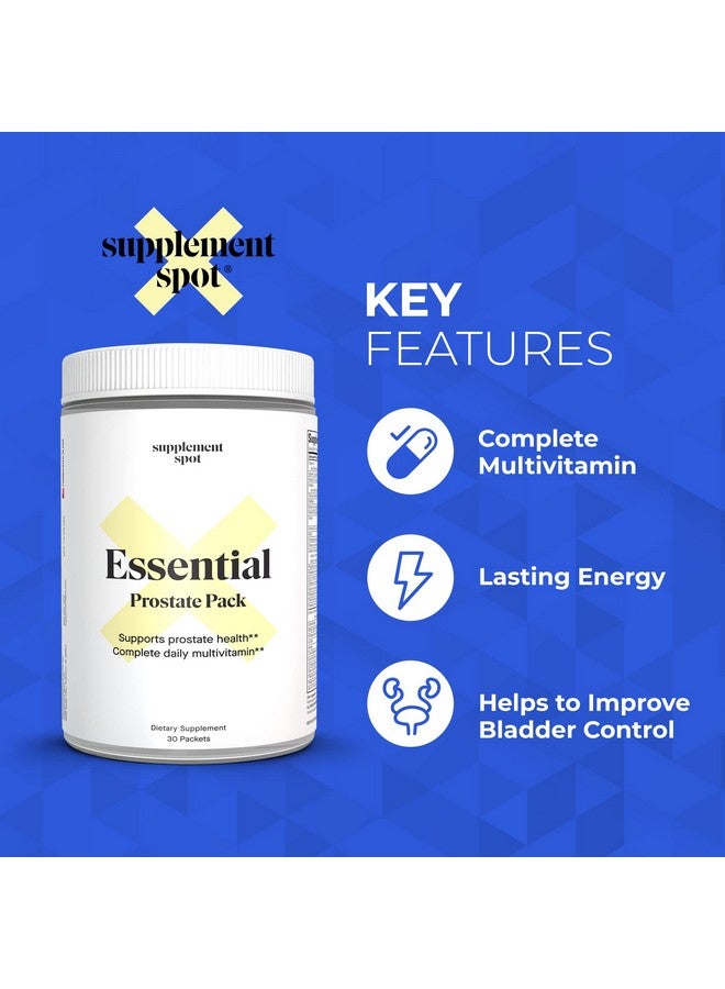 Supplement Spot Essential Prostate Health Pack Prostate Supplements For Men W/Saw Palmetto Vitamins Minerals Daily Multivitamin For Men To Support Prostate Overall Health Dietary Supplement 30 Packets - Image 5