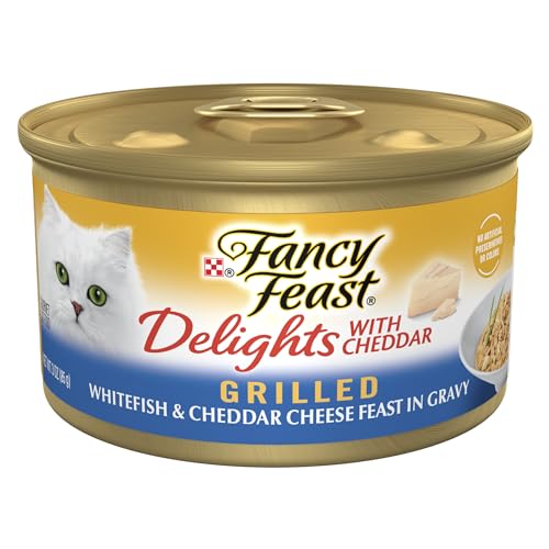 Fancy Feast Purina Fancy Feast Delights With Cheddar Grilled Whitefish and Cheddar Feast in Wet Cat Food Gravy Cat Food - (Pack of 24) 3 oz. Cans - Image 1
