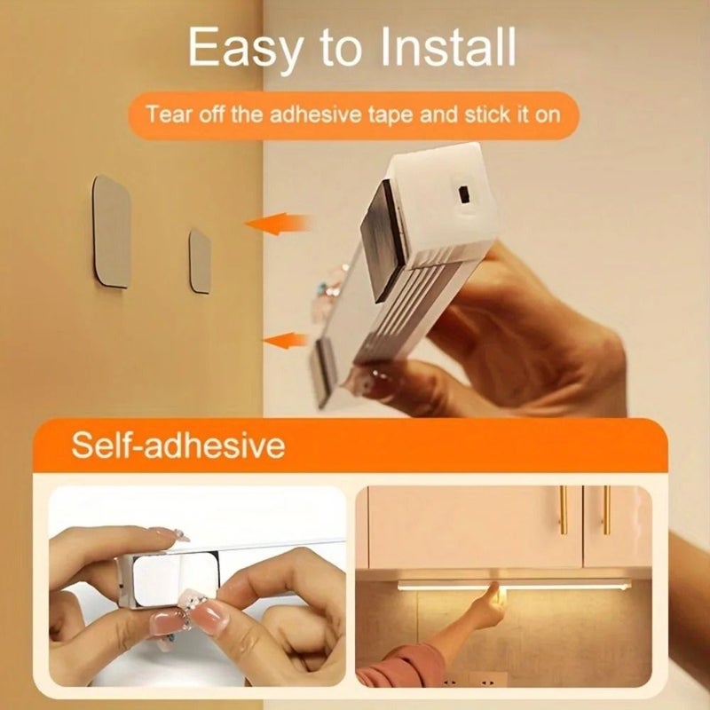 10 سم ضوء خزانة LED قابل لإعادة الشحن عبر USB مع مستشعر حركة، بطول 3.94 بوصة، ضوء ليلي ذكي لاسلكي لغرفة النوم والمطبخ وخزانة الملابس مع إيقاف تشغيل تلقائي. - Image 4