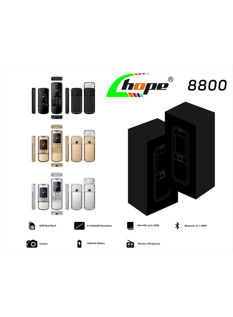Hope Gold Luxury Slider Feature Phone – Classic Retro Design - Image 2
