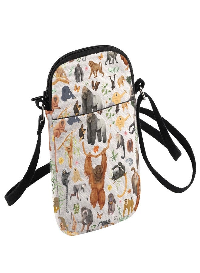 HOLLP Primates Crossbody Bag Monkeys Lover Gift African Monkeys Gift Gorillas Small Belt Bag (Primates) - Image 1