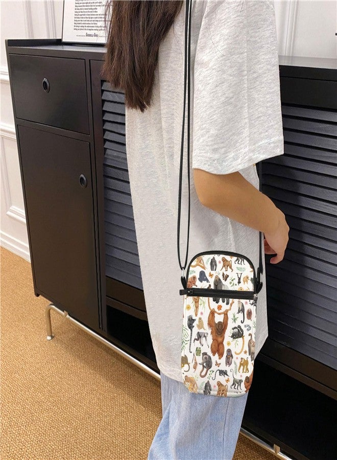 HOLLP Primates Crossbody Bag Monkeys Lover Gift African Monkeys Gift Gorillas Small Belt Bag (Primates) - Image 2