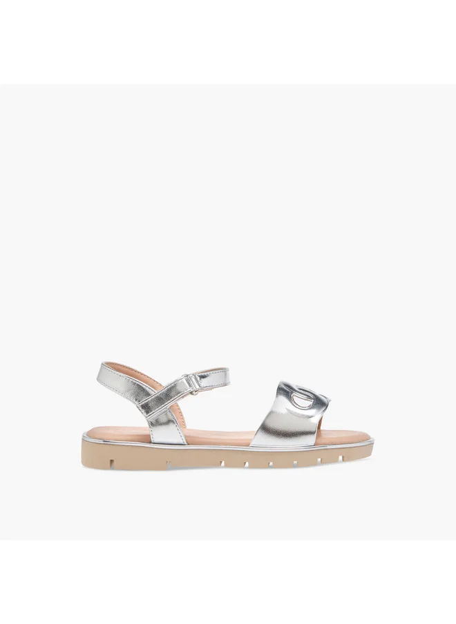 Flora Bella By Shoexpress Girls Cutout Detail Sandals with Hook and Loop Closure
