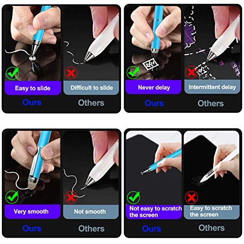 Penyeah Stylus, 4-in-1 Stylus Pen for Touch Screen, High Precision and Sensitivity Disc,Mesh,2 Sized Rubber Tips, Universal for iPhone/iPad/Android/Samsung/HP Tablets All Capacitive Touch Screens-Blue - Image 5