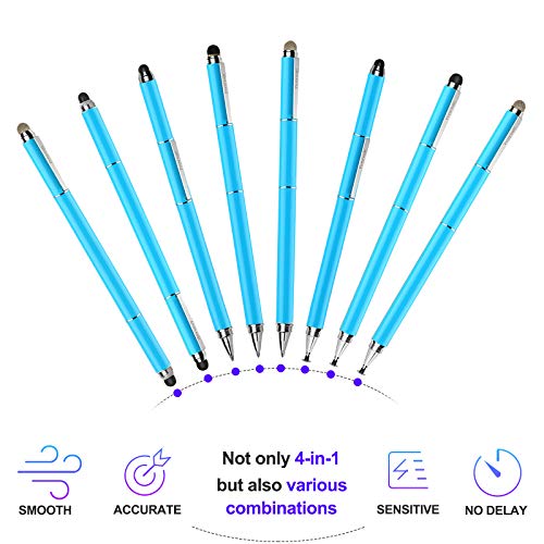 Penyeah Stylus, 4-in-1 Stylus Pen for Touch Screen, High Precision and Sensitivity Disc,Mesh,2 Sized Rubber Tips, Universal for iPhone/iPad/Android/Samsung/HP Tablets All Capacitive Touch Screens-Blue - Image 4