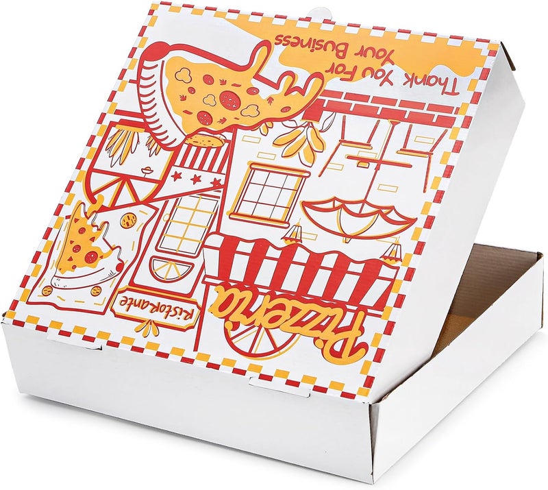 ZEAYEA 40 Pack Pizza Boxes 10 x 10 Inch, White Cardboard Pizza Boxes, Grease Resistant Cardboard Take Out Food Containers for Pizza Party, Cookies, Wedding, Restaurant - Image 4