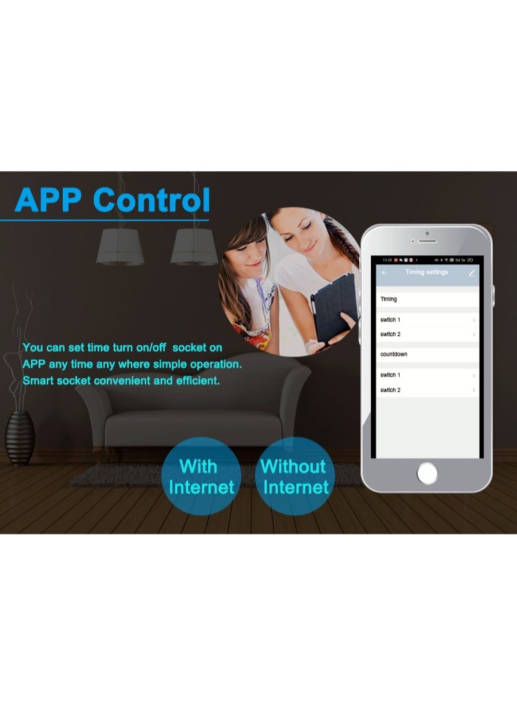 Zigbee 2 Gang Universal Plug Smart Wall Socket Outlet Electricity Monitoring Wireless Remote Alexa Google Home Tuya  - Image 3