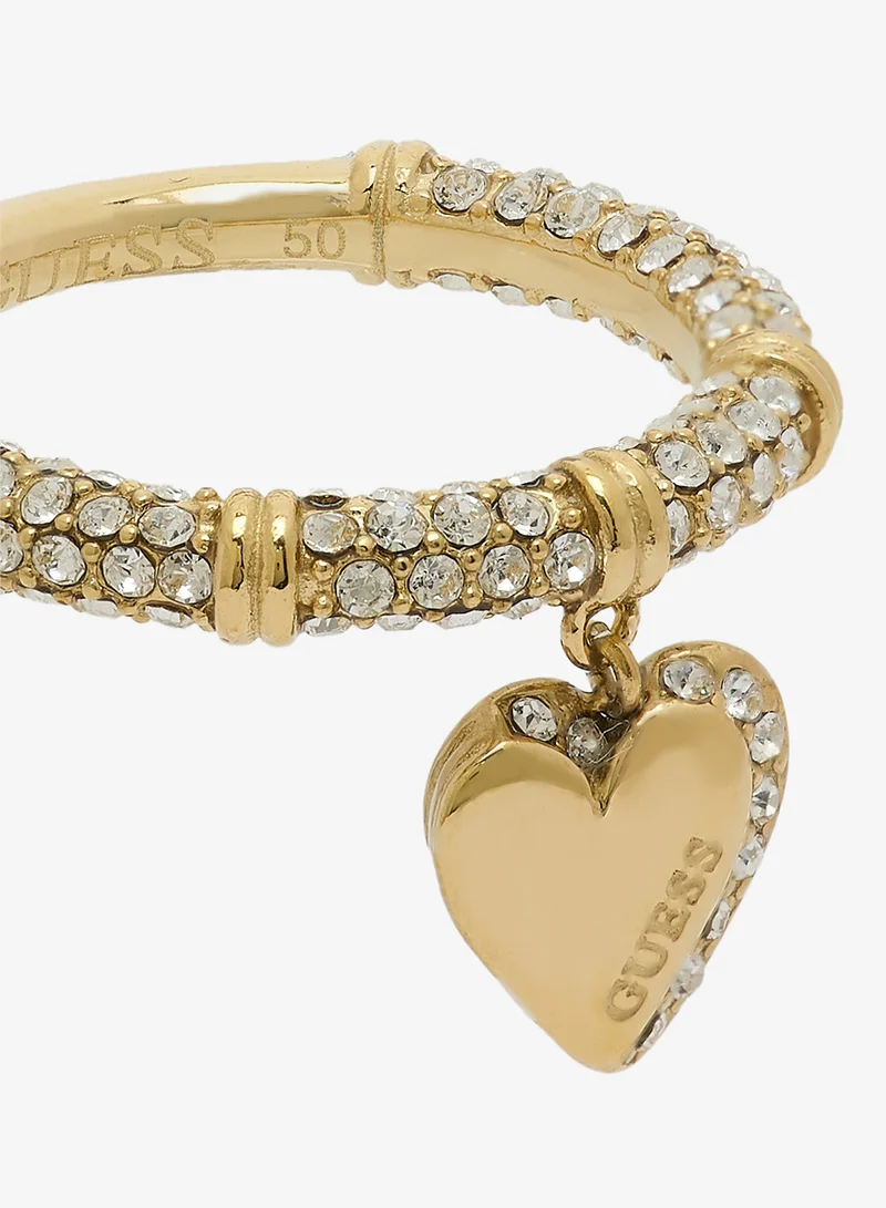GUESS  Heart Charm Pave Ring for Women | Best Price UAE