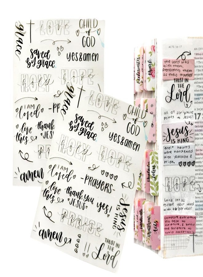 OAEUQ Clear Bible Journaling Stickers 312 PCS Transparent Scripture & Faith Stickers Scripture Stickers with Bible Verses for Bible Study Prayer Journal, and Planner Decor - Image 1