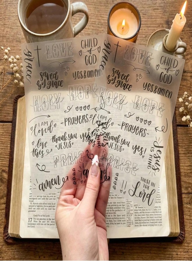 OAEUQ Clear Bible Journaling Stickers 312 PCS Transparent Scripture & Faith Stickers Scripture Stickers with Bible Verses for Bible Study Prayer Journal, and Planner Decor - Image 3