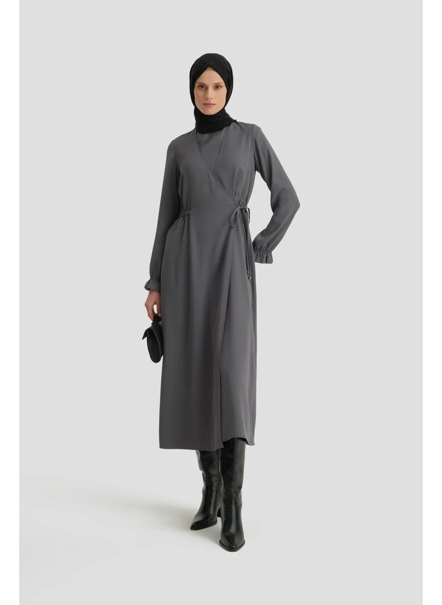 ARMINE Wrap Dress Medium 9230 Anthracite