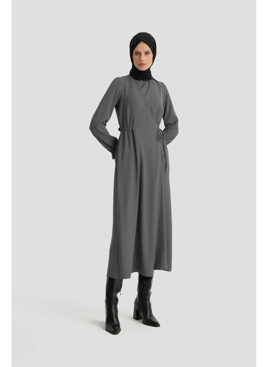 ARMINE Wrap Dress Medium 9230 Anthracite