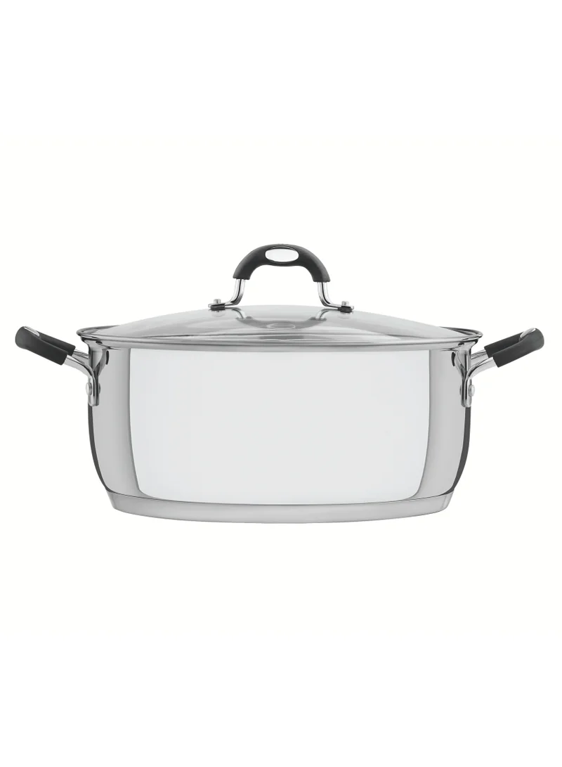 TRAMONTINA Tramontina Solar Silicon 28cm 7.1L Shallow Stainless Steel Casserole with Tri-ply Bottom