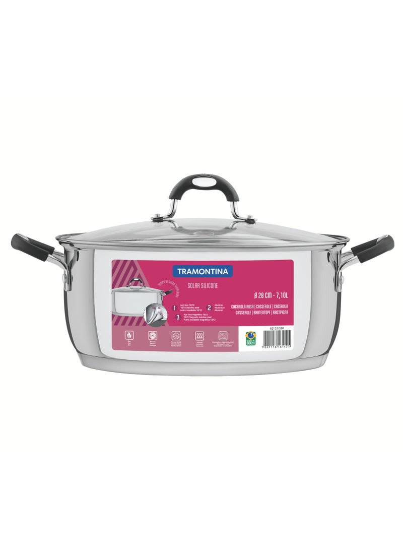 ترامونتينا سولار سيليكون قدر ستانلس ستيل  سم . لتر بقاع ثلاثي - Image 2