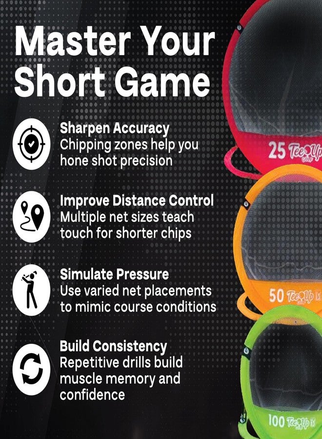 Golfgen PGA Tour Golf Practice Aids By Golfgen: Premium Chipping Nets, Putting Rings, & Targets, Indoor & Outdoor Training, Improve Accuracy & Control, Master Putting and Chipping, Portable for On The Go - Image 4