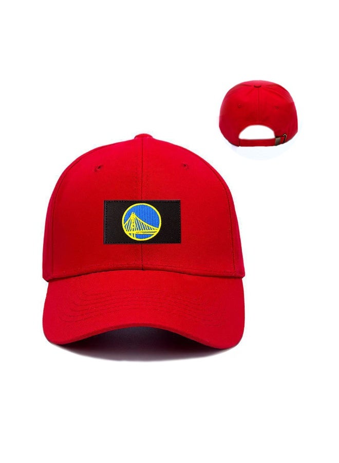 Bright Red Golden State Warriors Embroidered Versatile Adjustable Baseball Cap