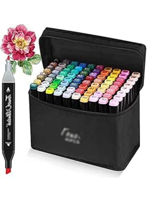 Universal Drawing Marker Pen Set 80 Colours, Drawing Marker Pen Set for Beginners, Marker Pen Set, Not Easy to Fade (Color 80)