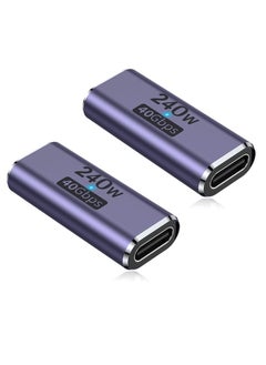 غنافوتو مقرنة USB C بقدرة 240 واط (2 عبوة)، موسع محول USB من النوع C أنثى إلى أنثى متوافق مع Thunderbolt 4/3 يدعم شحن حتى 240 واط ونقل بيانات بسرعة 40 جيجابت في الثانية وفيديو 8K @ 60 هرتز  - Image 1