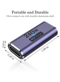 غنافوتو مقرنة USB C بقدرة 240 واط (2 عبوة)، موسع محول USB من النوع C أنثى إلى أنثى متوافق مع Thunderbolt 4/3 يدعم شحن حتى 240 واط ونقل بيانات بسرعة 40 جيجابت في الثانية وفيديو 8K @ 60 هرتز  - Image 3