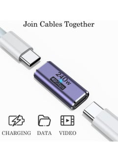 غنافوتو مقرنة USB C بقدرة 240 واط (2 عبوة)، موسع محول USB من النوع C أنثى إلى أنثى متوافق مع Thunderbolt 4/3 يدعم شحن حتى 240 واط ونقل بيانات بسرعة 40 جيجابت في الثانية وفيديو 8K @ 60 هرتز  - Image 4