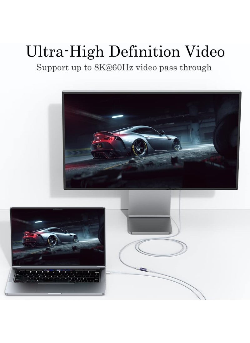 غنافوتو مقرنة USB C بقدرة 240 واط (2 عبوة)، موسع محول USB من النوع C أنثى إلى أنثى متوافق مع Thunderbolt 4/3 يدعم شحن حتى 240 واط ونقل بيانات بسرعة 40 جيجابت في الثانية وفيديو 8K @ 60 هرتز  - Image 5