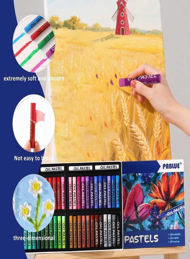 PABLUE Oil Pastels 48 Colors, Soft Oil Pastel Crayons for Drawing Blending,Layering, Shading, Art Supplies Gift for Artists, Beginners - Image 5
