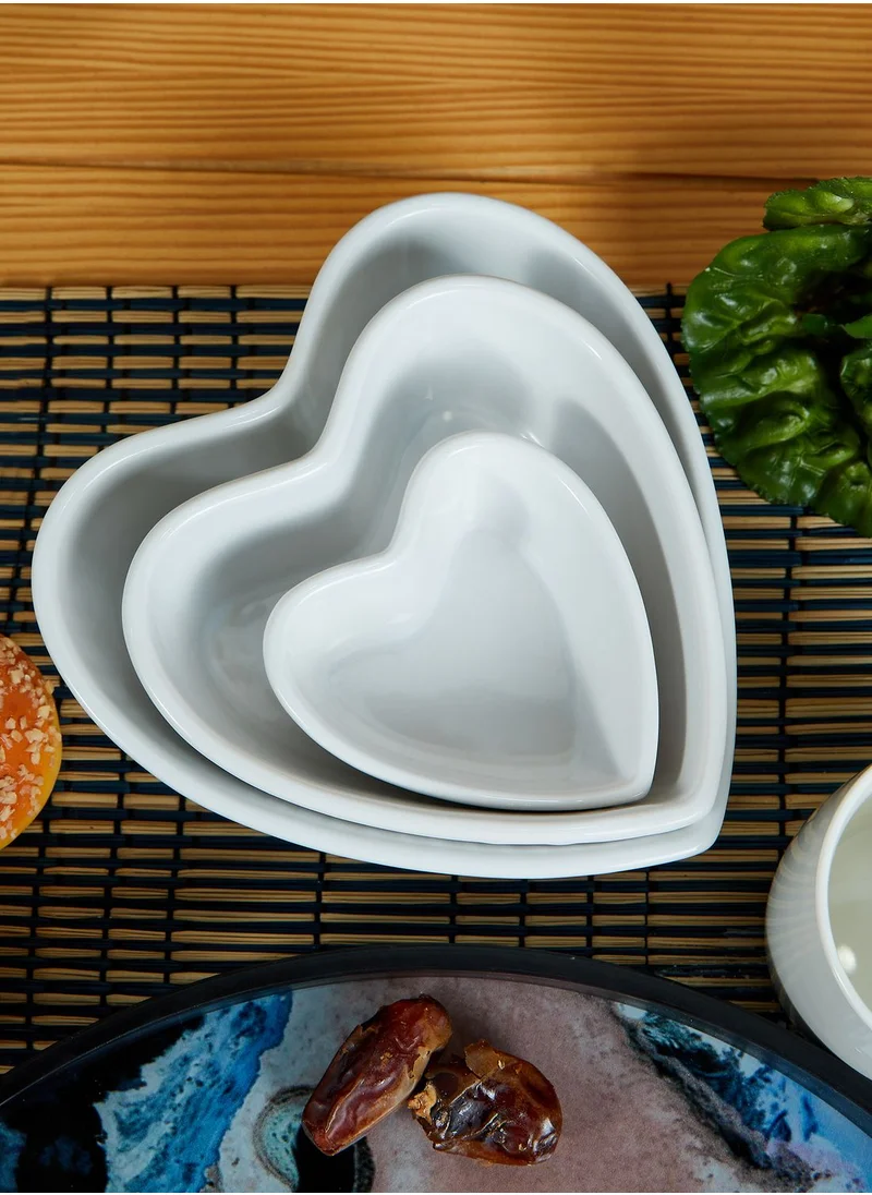 Premier Amour Set Of 3 Heart Shape Dishes