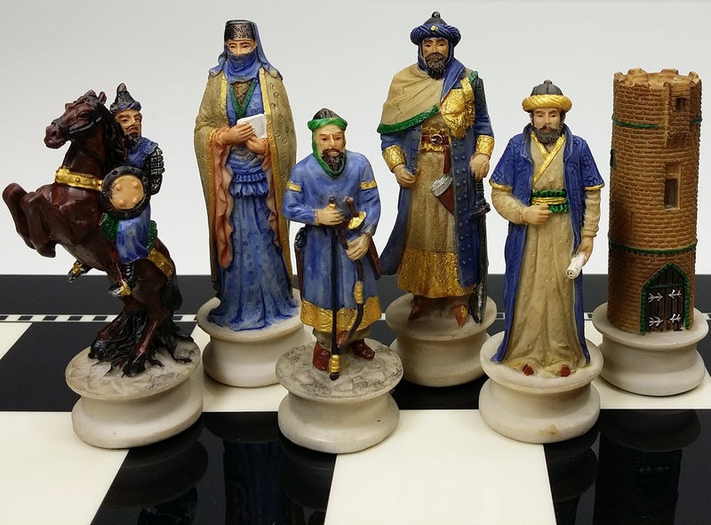 HPL Medieval Times Crusades Chess Men Set Arabians vs Christians Crusade  NO Board - Image 3