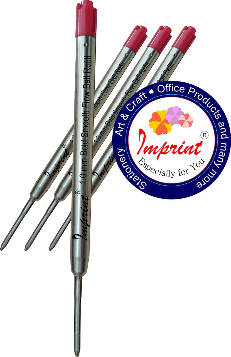 IMPRINT 4 Count Ballpoint Pen red Ink Universal fit Refills, Medium Point 1 MM - Image 2