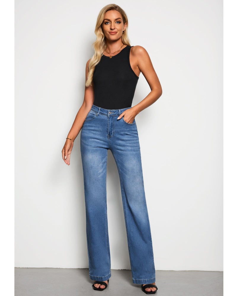 GRAPENT Business Casual Women's Work Pants Western Outfit Tall Jeans Lapis Long Size L 12 14 - Image 4