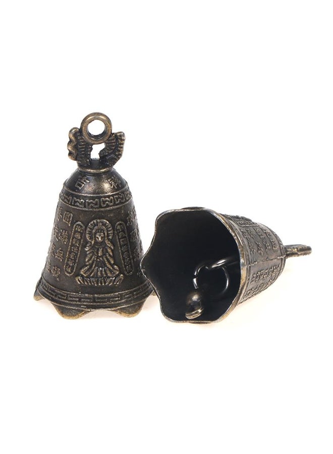 Generic 2Pcs Antique Bell China'S Mini Brass Copper Sculpture Pray Guanyin Bell  - Image 2