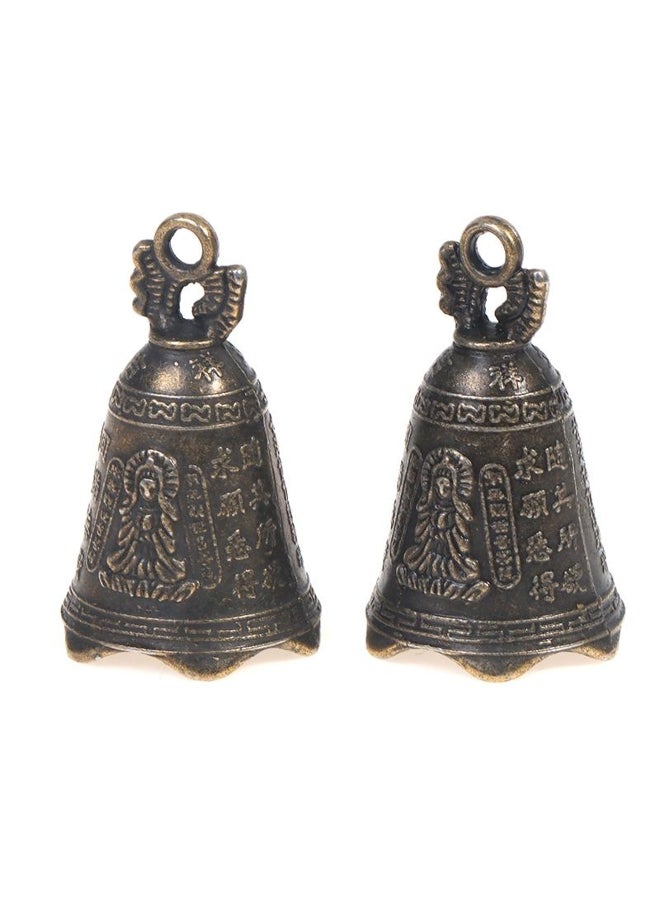Generic 2Pcs Antique Bell China'S Mini Brass Copper Sculpture Pray Guanyin Bell  - Image 5