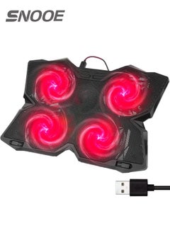 Snooe Laptop Cooling Pad with 4 Silent Cooling Fans and Dual USB Ports for Desks and Laptops, Suitable for Devices up to 17 Inches  - Image 1
