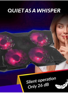 Snooe Laptop Cooling Pad with 4 Silent Cooling Fans and Dual USB Ports for Desks and Laptops, Suitable for Devices up to 17 Inches  - Image 2