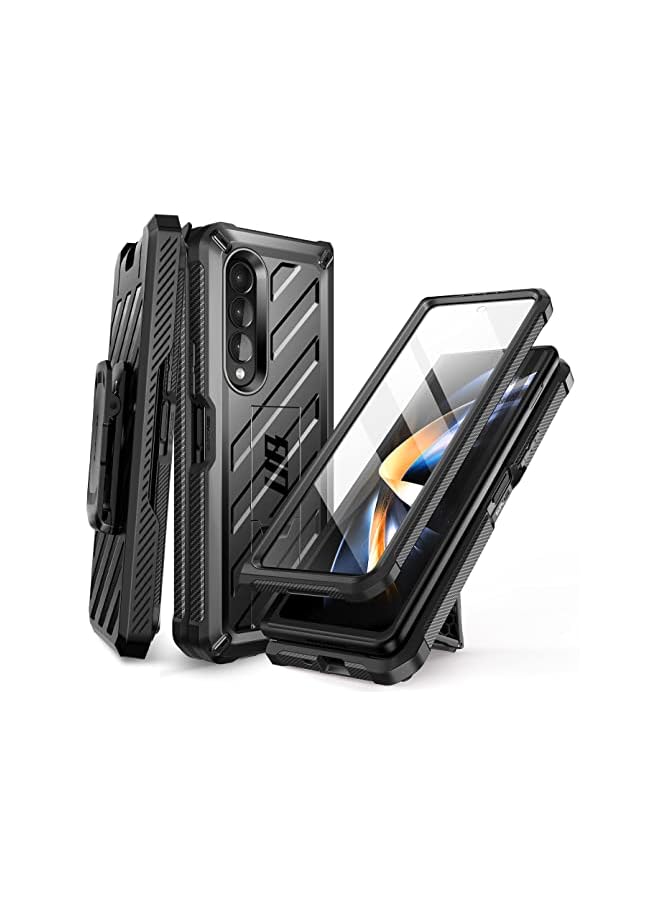 SupCase Unicorn Beetle Case for Galaxy Z Fold 4 5G (2022), [Rugged Belt Clip] Shockproof Protective Case with Built-in Screen Protector & Kickstand (Black) - Image 2