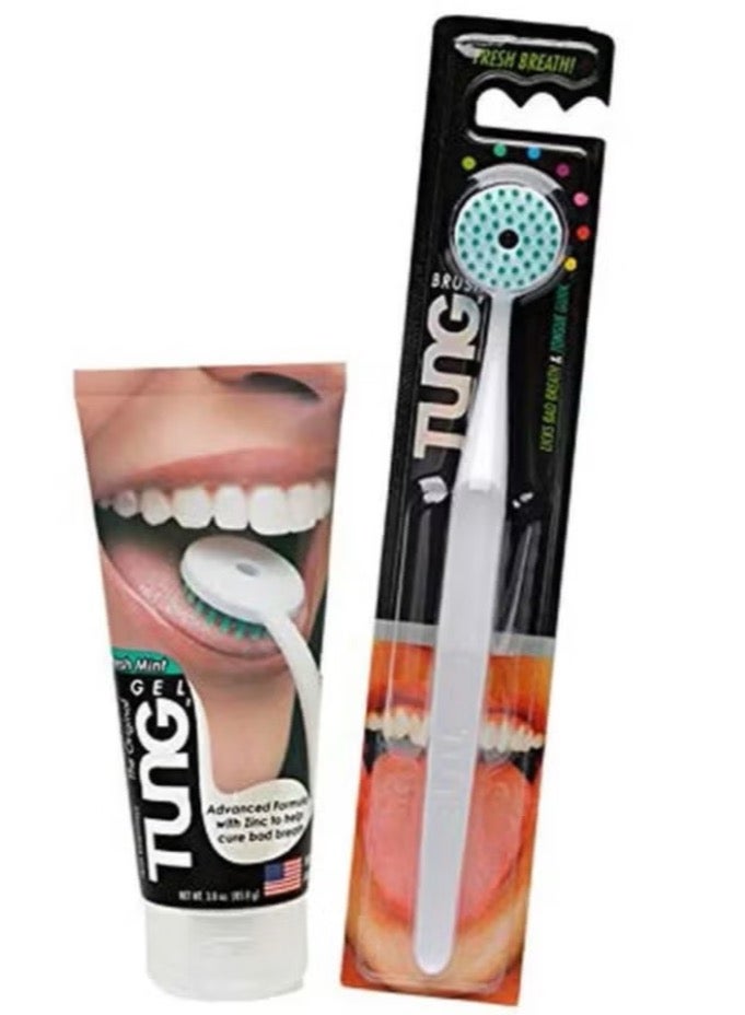 تونج منظف اللسان الفعّال مع فرشاة متعددة الألوان