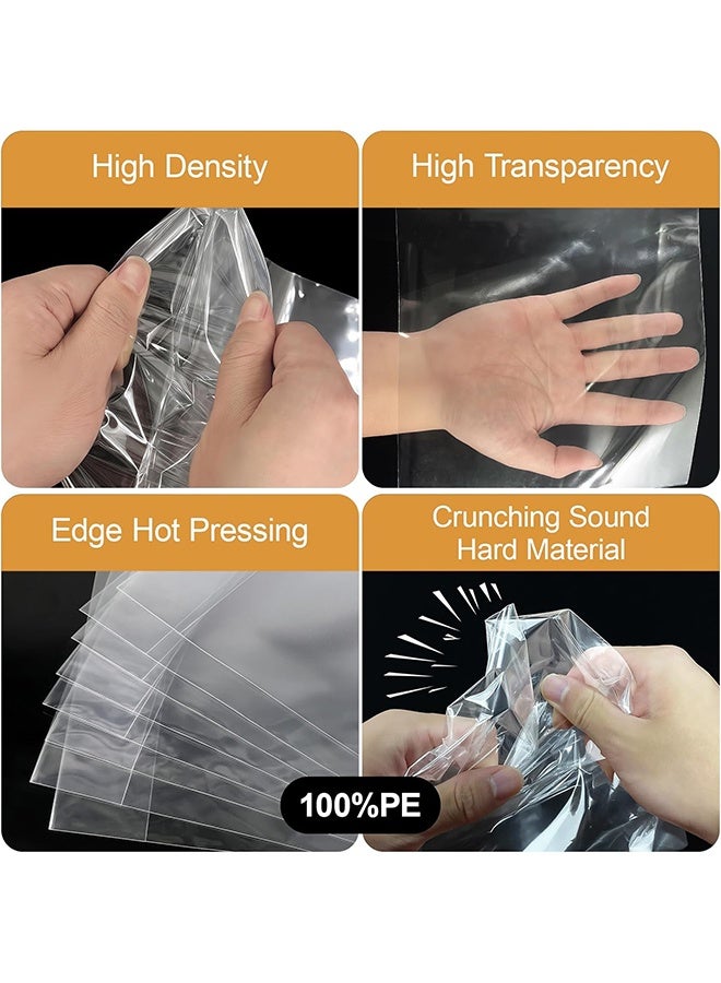 أكياس السيلوفان عبوة من 200 كيس هدايا شفاف وأكياس حلوى السيلوفان مع أربطة مقاس 6 × 10 بوصة كيس حلوى بلاستيكي صغير من السيلوفان لهدايا الحفلات وهدايا عيد الفصح وكعكات التخرج ولفائف الفشار للمخبوزات - Image 5