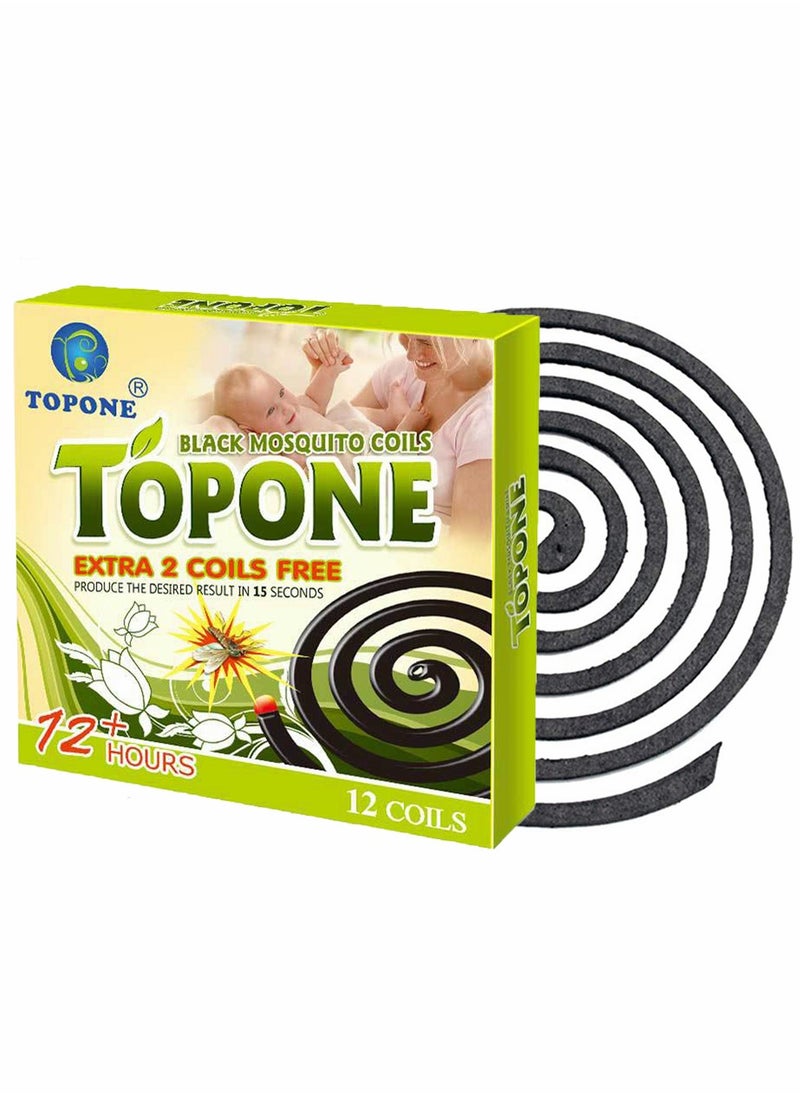 TOPONE - 12-Piece Mosquito Repellent Spiral Coils Black - Image 1