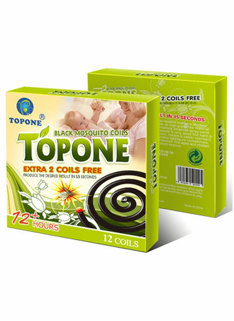 TOPONE - 12-Piece Mosquito Repellent Spiral Coils Black - Image 1
