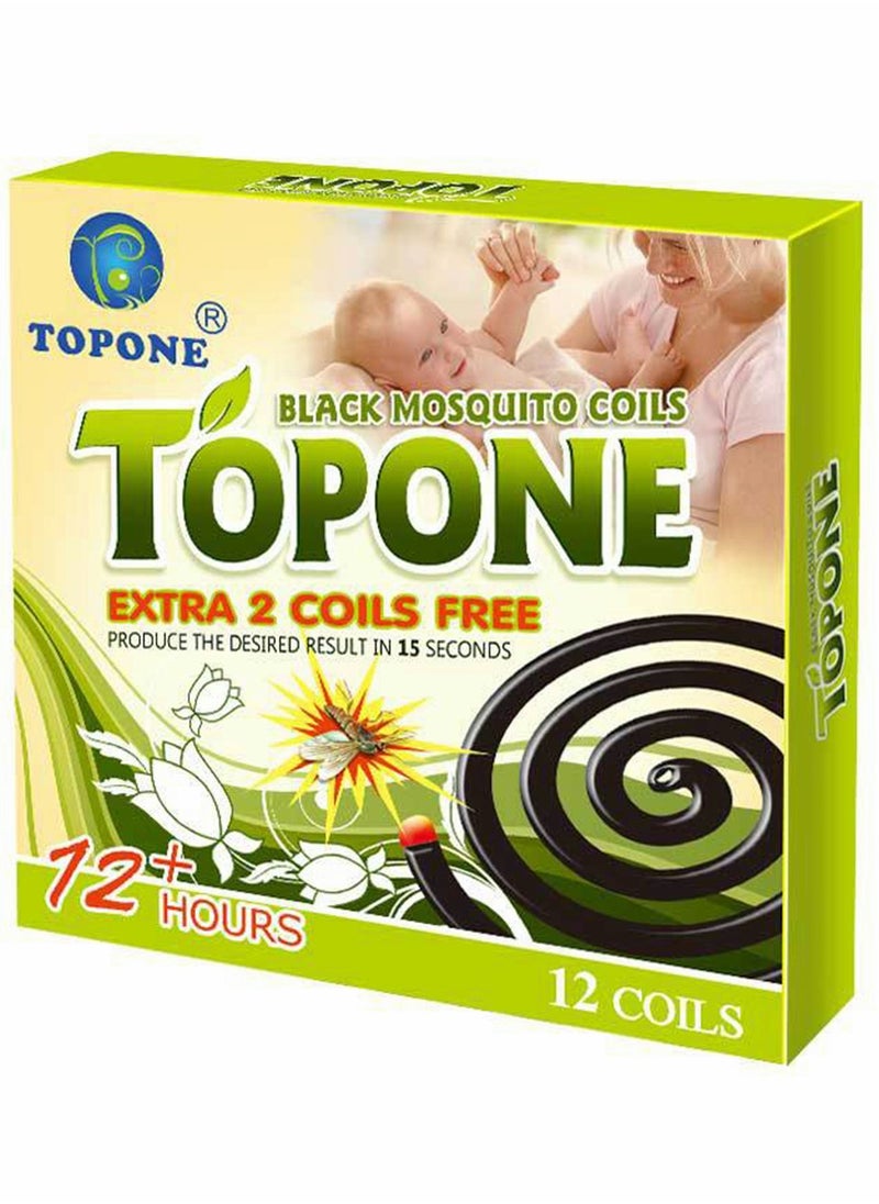 TOPONE - 12-Piece Mosquito Repellent Spiral Coils Black - Image 1