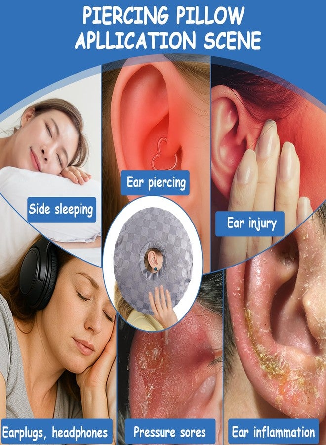 JDVBDNK وسادة JDVBDNK المثقوبة للنوم على الجانب، وسادة ناعمة ومريحة على شكل دونات، وسادة أذن للنوم، وسائد أذن مثقوبة لتخفيف آلام الأذن والتهابات الأذن وتقرحات الضغط - Image 5