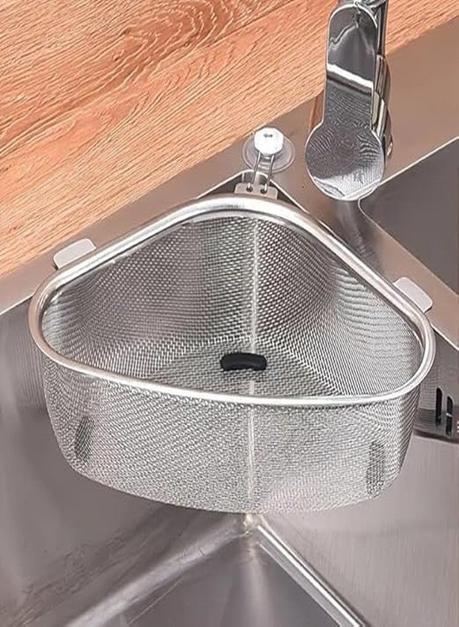 BBD kitchen shop Kitchen Triangle Sink Strainer, Corner Sink Strainer, Multifunction Sink Drain Strainer Basket, and Steel Food Catcher Strainer for Kitchen Waste, Vegetables, and Fruits. - Image 1