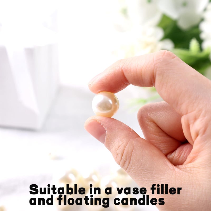 FUTUREPLUSX 200PCS No Hole Pearl Beads, Ivory Pearls for Vase Filler, Floating Candle Decorations, Wedding Party Table Centerpieces & DIY Crafts Decor - Image 5